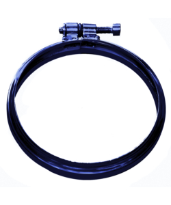 FASCETTA DI BLOCCAGGIO PER CANNA FUMARIA IN ACCIAIO INOX NERO, DIAMETRO 80 MM